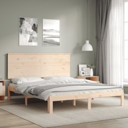 Cadre de lit sans matelas 160x200 cm bois massif de pin 
