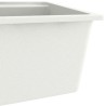 Évier de cuisine avec trou de trop-plein Blanc Granit 