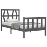 Cadre de lit sans matelas noir 90x200 cm bois de pin massif 