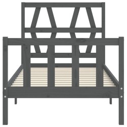 Cadre de lit sans matelas noir 90x200 cm bois de pin massif 