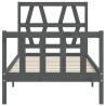 Cadre de lit sans matelas noir 90x200 cm bois de pin massif 