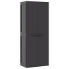 Armoire de rangement d'extérieur noir 65x37x165 cm PP 