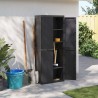 Armoire de rangement d'extérieur noir 65x37x165 cm PP 