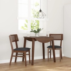 Chaises à manger coussins 2 pcs marron bois massif caoutchouc 