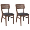 Chaises à manger coussins 2 pcs marron bois massif caoutchouc 
