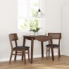Chaises à manger coussins 2 pcs marron bois massif caoutchouc 