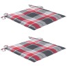 Chaises à manger d'extérieur lot de 2 et coussins Acacia massif 