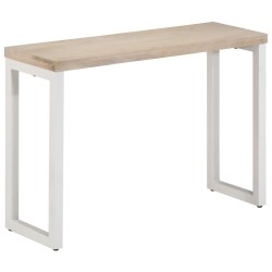 Table console marron 110x35x76cm bois massif de manguier et fer 