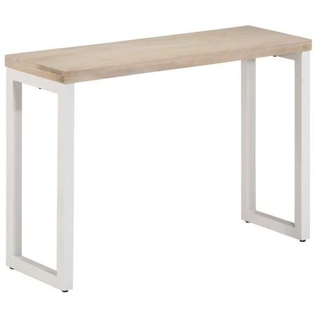 Table console marron 110x35x76cm bois massif de manguier et fer 