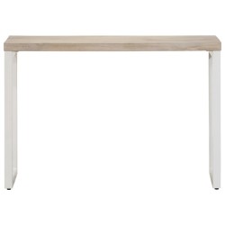 Table console marron 110x35x76cm bois massif de manguier et fer 