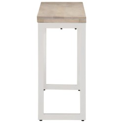 Table console marron 110x35x76cm bois massif de manguier et fer 
