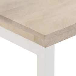 Table console marron 110x35x76cm bois massif de manguier et fer 