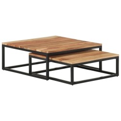 Tables basses gigognes 2 pcs Bois d'acacia massif 