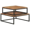 Tables basses gigognes 2 pcs Bois d'acacia massif 