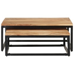 Tables basses gigognes 2 pcs Bois d'acacia massif 