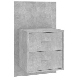 Tête de lit avec armoires Gris béton Bois d'ingénierie 