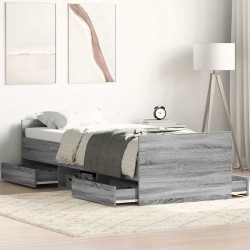 Cadre de lit sans matelas sonoma gris 75x190 cm 