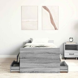 Cadre de lit sans matelas sonoma gris 75x190 cm 