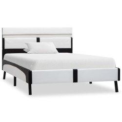 Cadre de lit avec LED sans matelas blanc et noir 90x200 cm 
