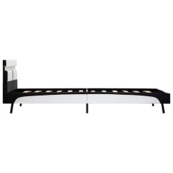 Cadre de lit avec LED sans matelas blanc et noir 90x200 cm 