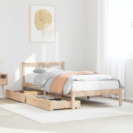 Cadre de lit sans matelas 90x190 cm bois de pin massif 