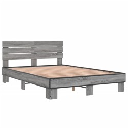 Cadre de lit sans matelas sonoma gris 135x190 cm 