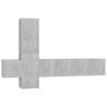 Ensemble de meubles TV 5 pcs Gris béton Bois d'ingénierie 