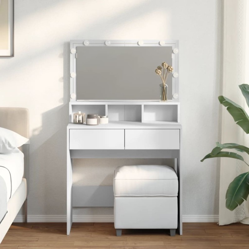 Coiffeuse avec LED blanc 80x41x134,5 cm Coiffeuse avec LED blanc 80x41x134,5 cm