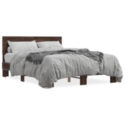 Cadre de lit sans matelas chêne marron 120x200 cm 