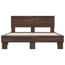 Cadre de lit sans matelas chêne marron 120x200 cm 