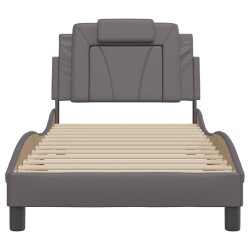 Cadre de lit sans matelas gris 90x190 cm similicuir 