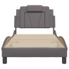 Cadre de lit sans matelas gris 90x190 cm similicuir 