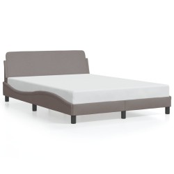 Cadre de lit sans matelas taupe 140x200 cm tissu 