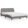 Cadre de lit sans matelas taupe 140x200 cm tissu 