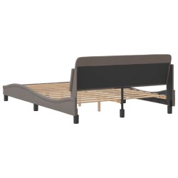 Cadre de lit sans matelas taupe 140x200 cm tissu 