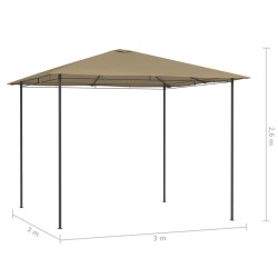 Belvédère 3x3x2,6 m Taupe 160 g/m² 