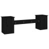 Banc avec jardinières noir 184,5x39,5x56,5cm bois massif de pin 