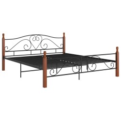 Cadre de lit sans matelas noir métal 200x200 cm 
