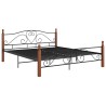 Cadre de lit sans matelas noir métal 200x200 cm 