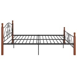 Cadre de lit sans matelas noir métal 200x200 cm 
