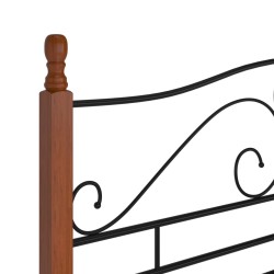 Cadre de lit sans matelas noir métal 200x200 cm 