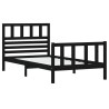 Cadre de lit sans matelas noir bois massif 90x200 cm 