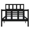 Cadre de lit sans matelas noir bois massif 90x200 cm 