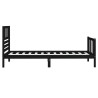 Cadre de lit sans matelas noir bois massif 90x200 cm 