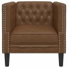 Fauteuil Chesterfield marron similicuir daim 