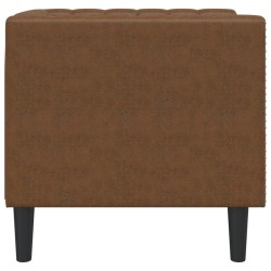 Fauteuil Chesterfield marron similicuir daim 