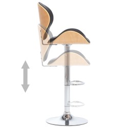 Tabouret de bar Noir Similicuir 