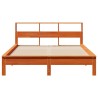 Lit bibliothèque sans matelas cire marron 120x190cm pin massif 