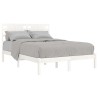 Cadre de lit sans matelas blanc 135x190 cm bois massif 