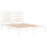 Cadre de lit sans matelas blanc 135x190 cm bois massif 